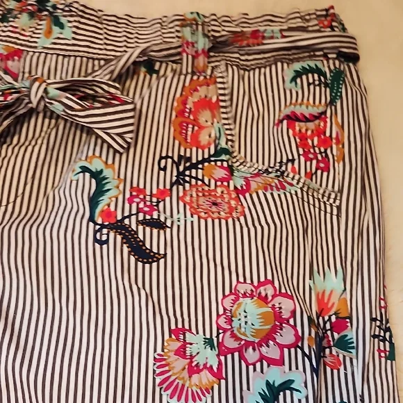 Democracy Multicolor Floral Striped Pants - Picture 4 of 6